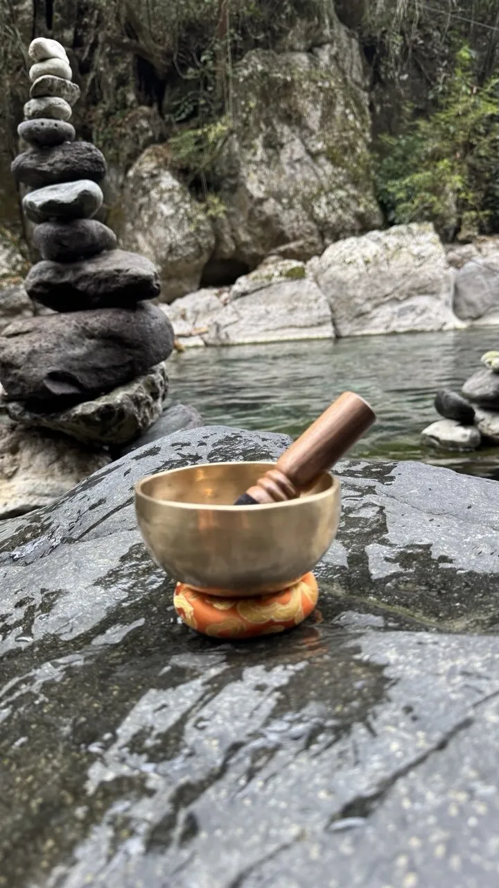 Cuenco tibetano en la naturaleza